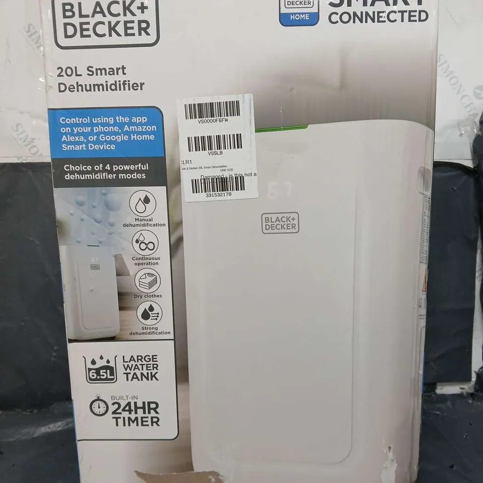 BLACK & DECKER 20L SMART DEHUMIDIFIER - COLLECTION ONLY 