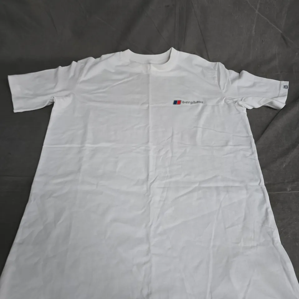 BERGHAUS WHITE CREW NECK TEE SIZE S