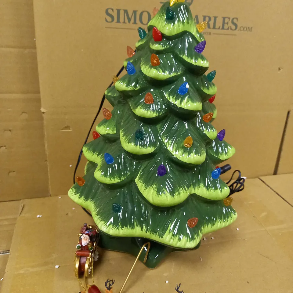 SANTA SLEIGH PRE-LIT CIRCLING CHARACTER NOSTALGIC TREE