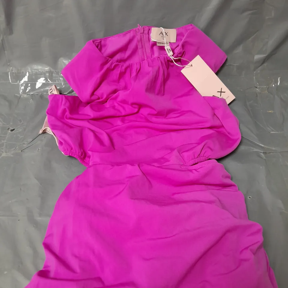 CUT OUT MIDI BODYCON DRESS - PINK - 12