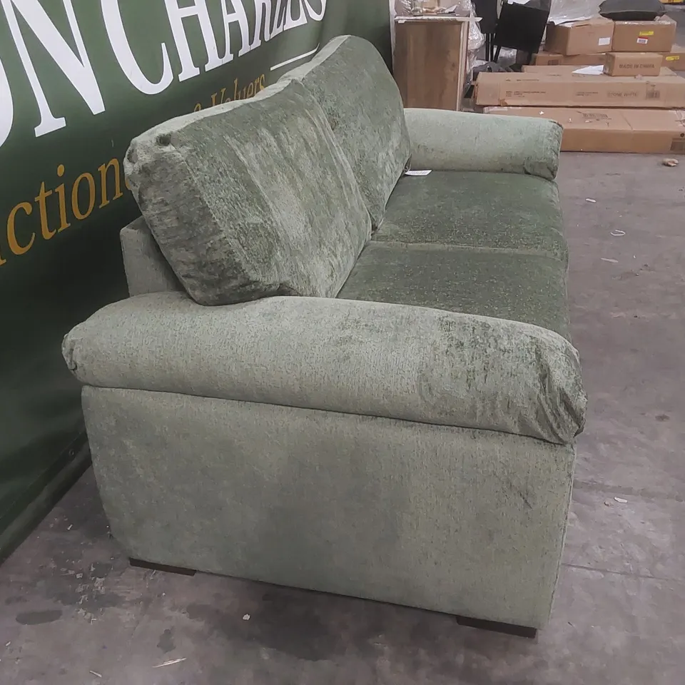 DESIGNER 2 SEATER GREEN VELVET SOFA