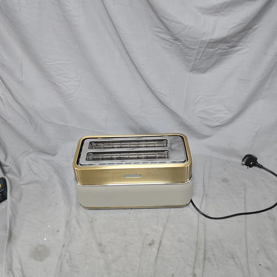 MORPHY RICHARDS TWO-SLICE TOASTER - CREAM WITH GOLD TRIM