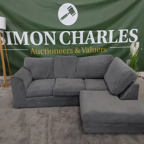 DESIGNER CHAUDRI 2-PIECE UPHOLSTERED CORNER SOFA GREY