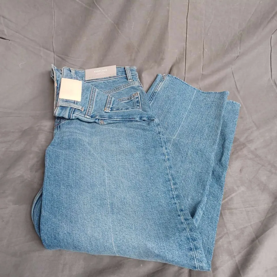 EVERLANE THE WAY HIGH JEANIN DISTRESSED BLUE DENIM SIZE 27R