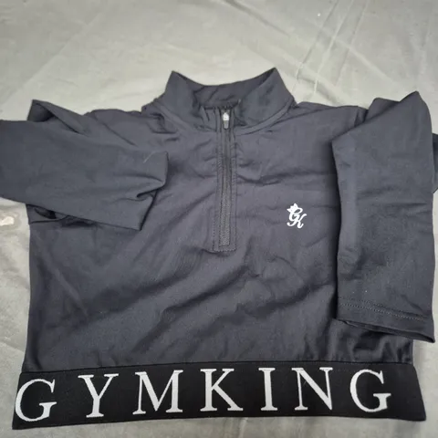 GYMKING BLACK TRAINING QUARTER ZIP - SIZE 8