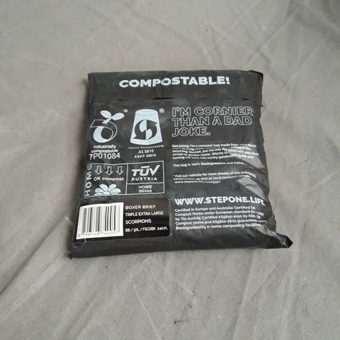 SEALED STEP ONE BOXER BRIEF TRIPLE EXTRA LARGE SCORPIONS