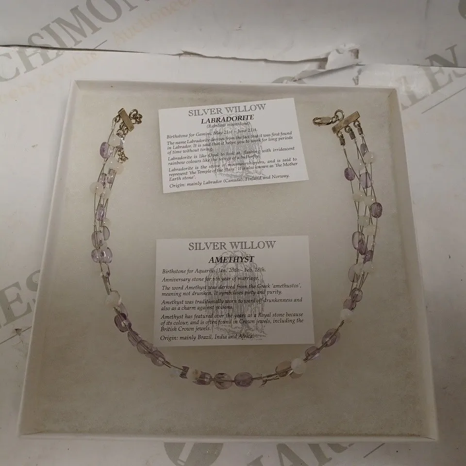 SILVER WILLOW AMETHYST AND LABRADORITE CHOKER