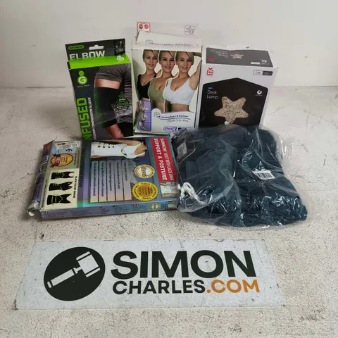 APPROXIMATELY 15 ASSORTED ITEMS TO INCLUDE SANKOM SUPPORT BRA, DESK LAMP, COMFORTISSE PUSH UP BRA, ETC - COLLECTION ONLY
