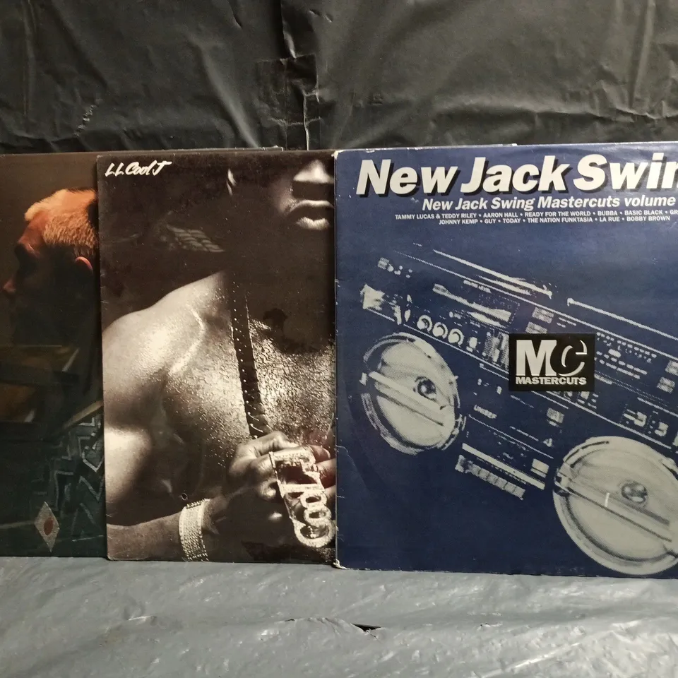 APPROXIMATELY 10 ASSORTED MUSIC VINYL RECORDS TO INCLUDE NEW JACK SWING 2, LL COOL J, VAL, ETC