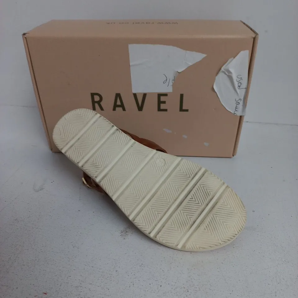 RAVEL TAN LEATHER SANDALS – UK 6 (EU 39)