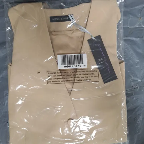 BOX OF APPROXIMATELY 15 BRENDA EDWARDS TOPS IN SANDSTONE - SIZES VARY