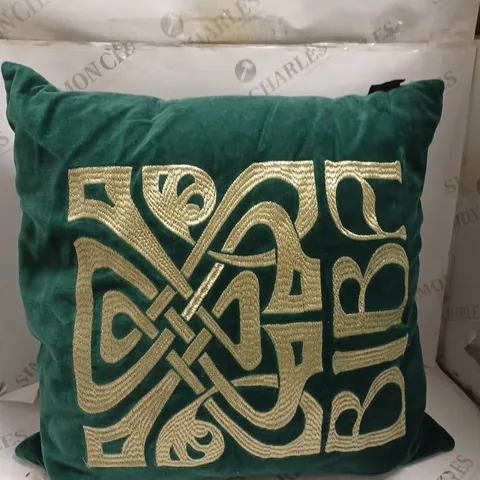 BIBA GREEN & GOLD BIBA PRINT PILLOW