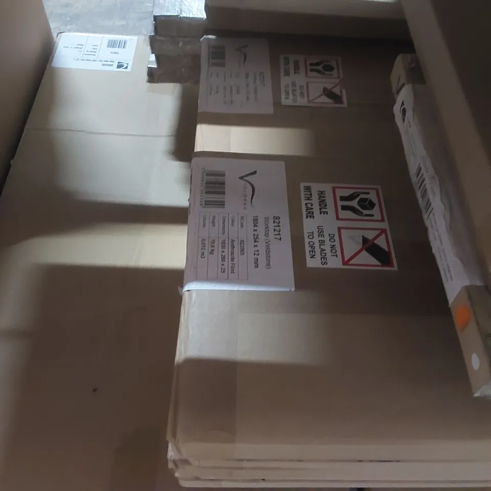 PALLET CONTAINING A LARGE QUANTITY OF ASSORTED BATHROOM FURNITURE PANELS INCLUDING: PLINTHS, MID DRAWER FASCIA, DEEP BASE END/INFIL PANEL ECT