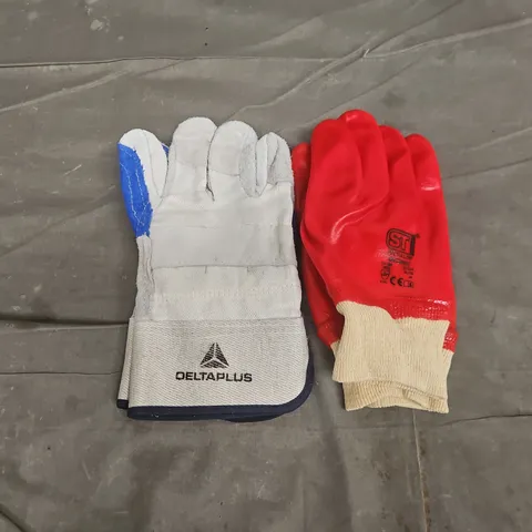 APPROXIMATELY 50 ASSORTED PAIRS OF WORKWEAR GLOVES IN VARIOUS SIZES FROM BRANDS SUCH AS ST & DELTAPLUS