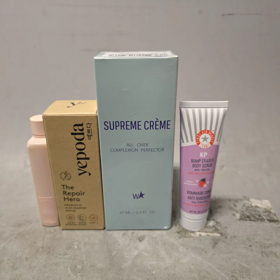 APPROXIMATELY 15 ASSORTED HEALTH & BEAUTY ITEMS TO INCLUDE - SUPREME CREME , YEPODA , KP BUMB ERASER BODY SCRUB ETC