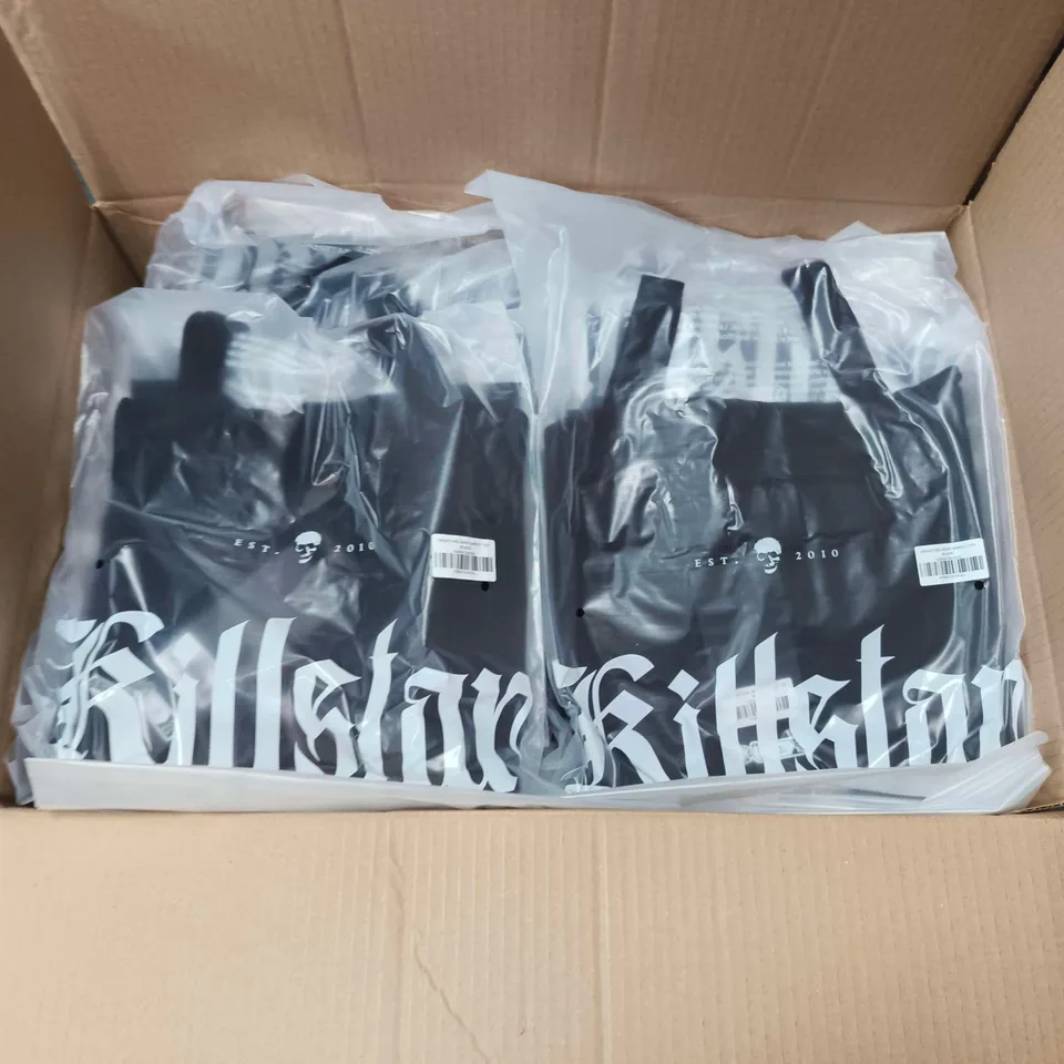 LOT OF APPROXIMATELY 40 BRAND NEW KILLSTAR GRAVEYARD SWING BARDOT TOPS IN BLACK - MAINLY SIZE XL