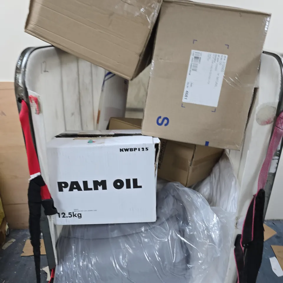 CAGE OF ASSORTED HOUSEHOLD ITEMS