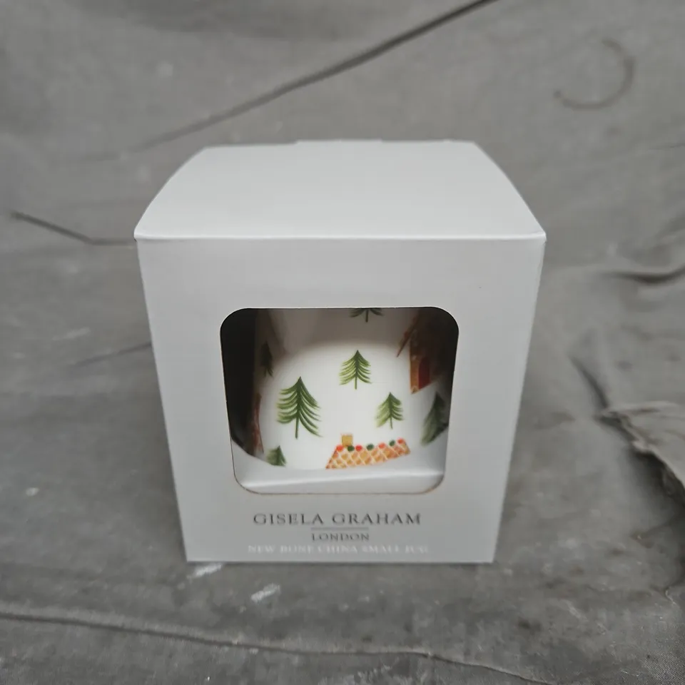 6 X GISELA GRAHAM NEW BONE CHINA SMALL CHRISTMAS THEMED JUGS