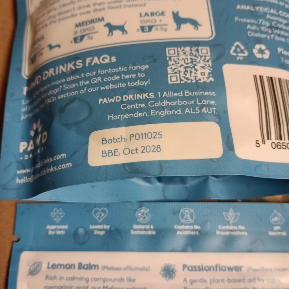 2 X PAWD DRINKS CALMING LIQUID SUPPLEMENT FOR DOGS 126G + 84G (FOR DOGS UNDER 15KG)
