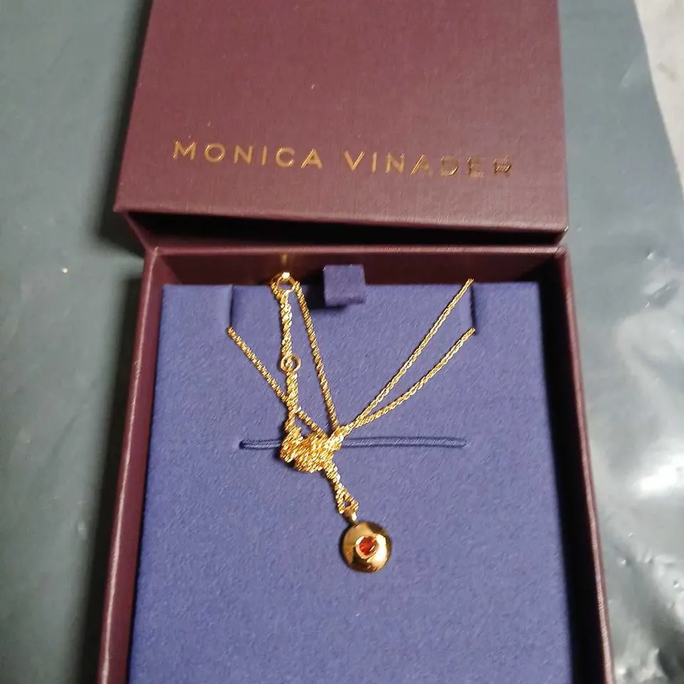 MONICA VINADER NECKLACE – GOLD-TONE PENDANT, BOXED