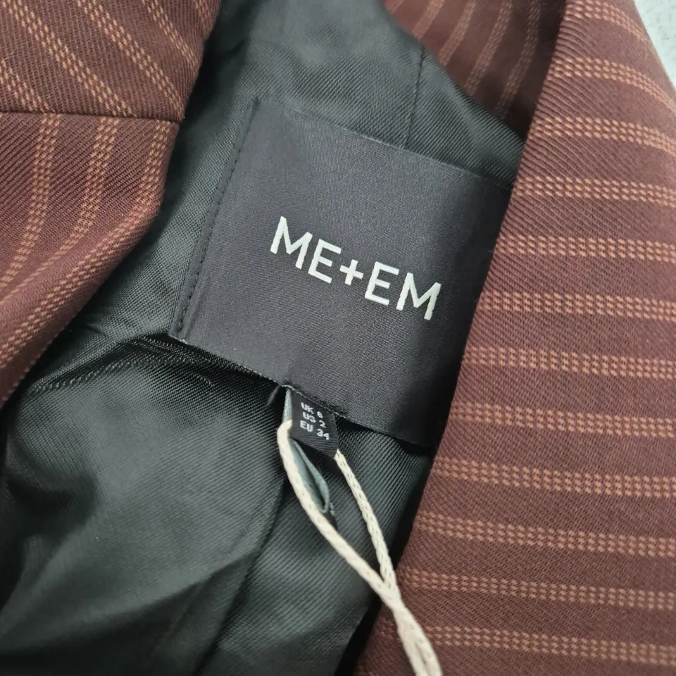 ME+EM PINSTRIPE BLAZER CINNAMON BROWN – UK 6 (US 2, EU 34)