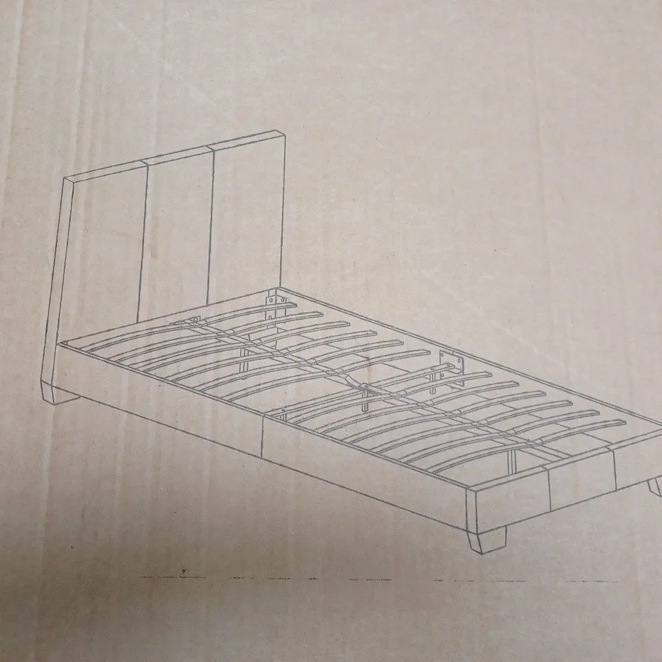 BOXED RILEY FABRIC SINGLE BED FRAME - GREY (1 BOX) [COLLECTION ONLY]