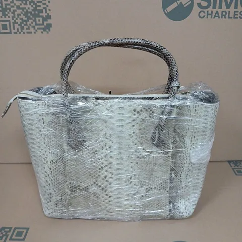 LA MAREY SNAKESKIN LEATHER TOTE BAG