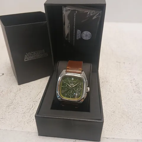 VICKERS ARMSTRONGS AVION STEEL OLIVE WATCH