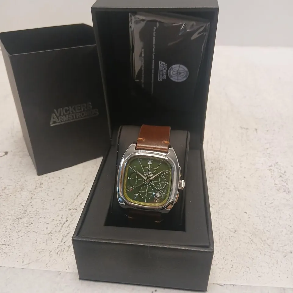 VICKERS ARMSTRONGS AVION STEEL OLIVE WATCH