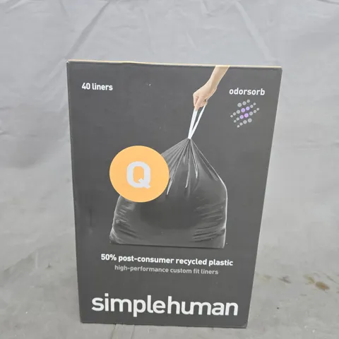 SIMPLEHUMAN 40 LINERS – 50% POST-CONSUMER RECYCLED PLASTIC, ODORSORB