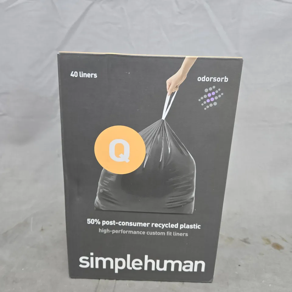 SIMPLEHUMAN 40 LINERS – 50% POST-CONSUMER RECYCLED PLASTIC, ODORSORB