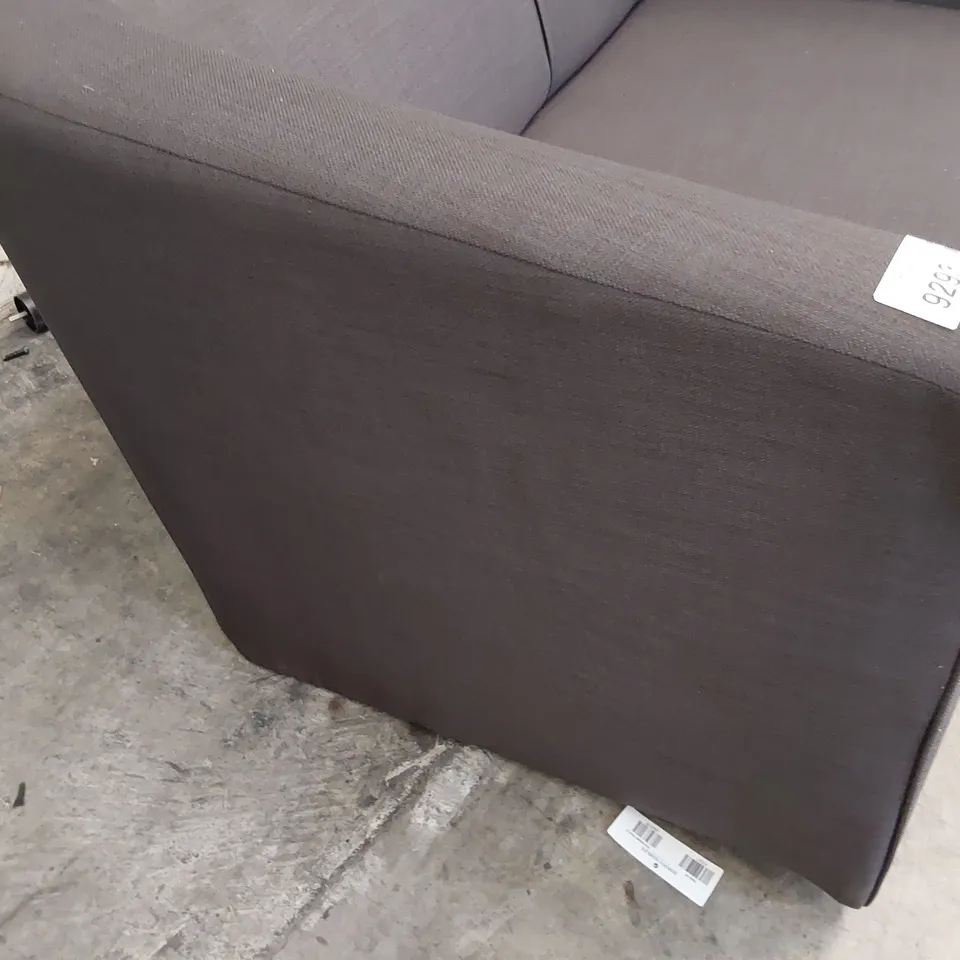 DESIGNER TWO SEATER SOFA BROWN FABRIC 