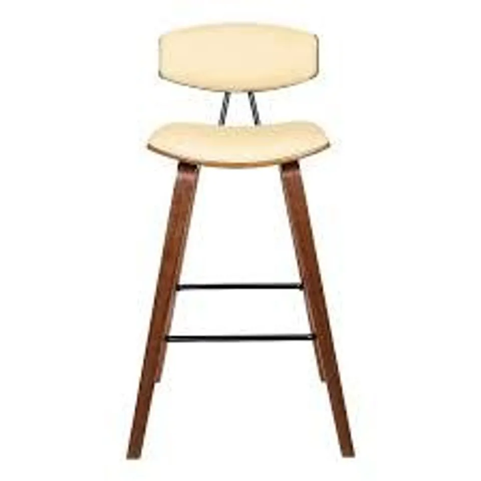 BRAND NEW BOXED FOX 30 BARSTOOL CREAM PU/WALNUT FRAME