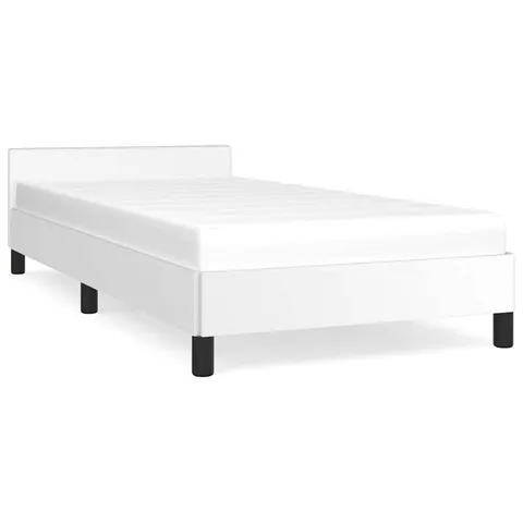 BOXED VIDAXL BED FRAME WITHOUT MATTRESS WHITE 90X190CM SINGLE FAUX LEATHER