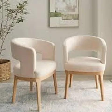 BOXED LINDLEY PAIR OF DINING CHAIRS - NATURAL/OAK (1 BOX)
