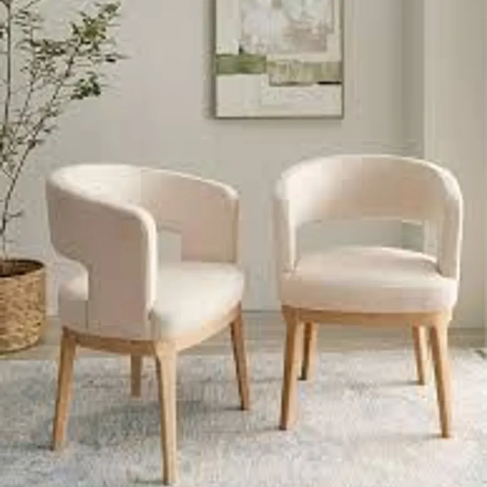BOXED LINDLEY PAIR OF DINING CHAIRS - NATURAL/OAK (1 BOX)