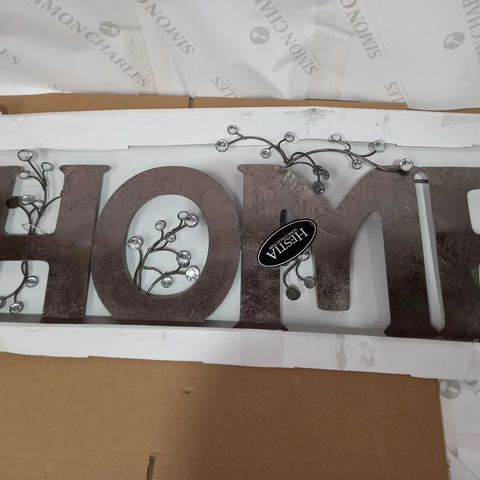 HOME METAL WALL SCULPTURE WITH DIAMANTE