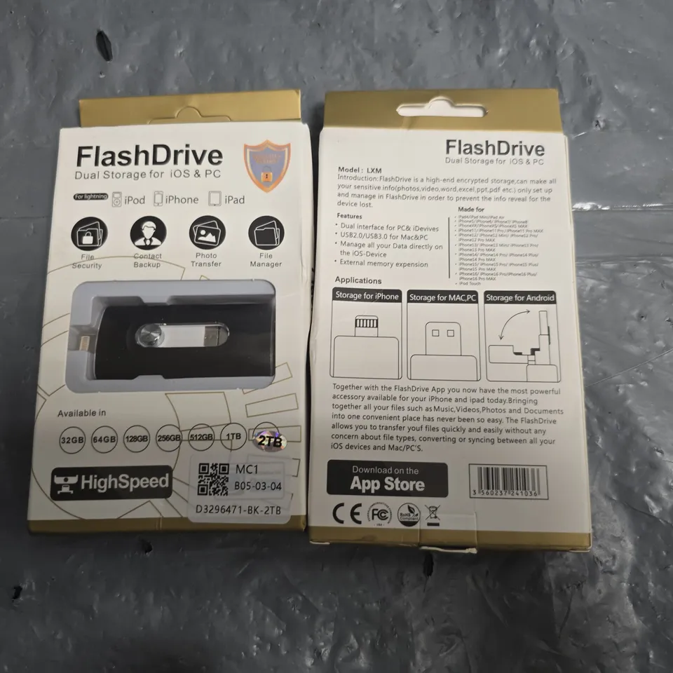 LOT OF APPROXIMATELY 40 BOXED FLASH DRIVES - VARIOUS SIZES 