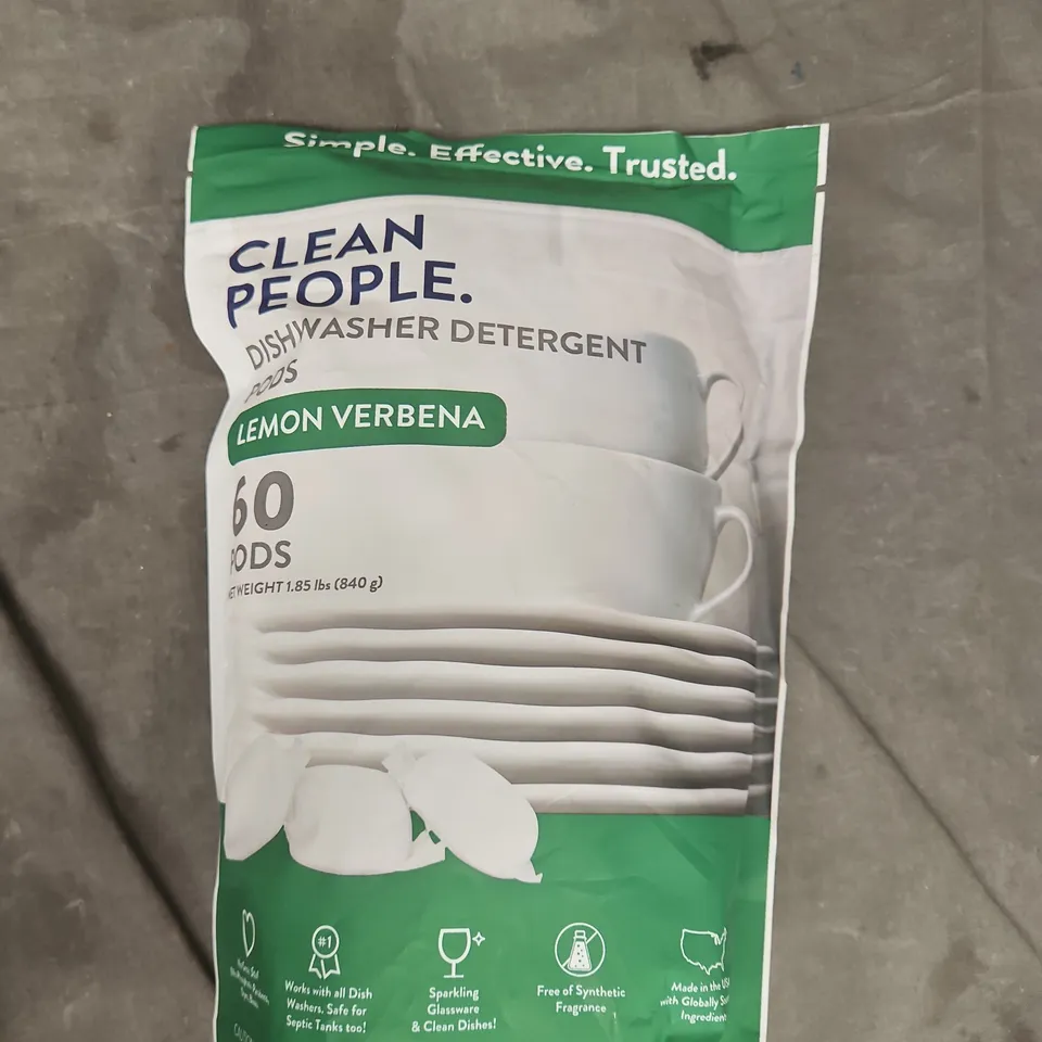 CLEAN PEOPLE LEMON VERBENA DISHWASHER DETERGENT PODS – 60 PODS