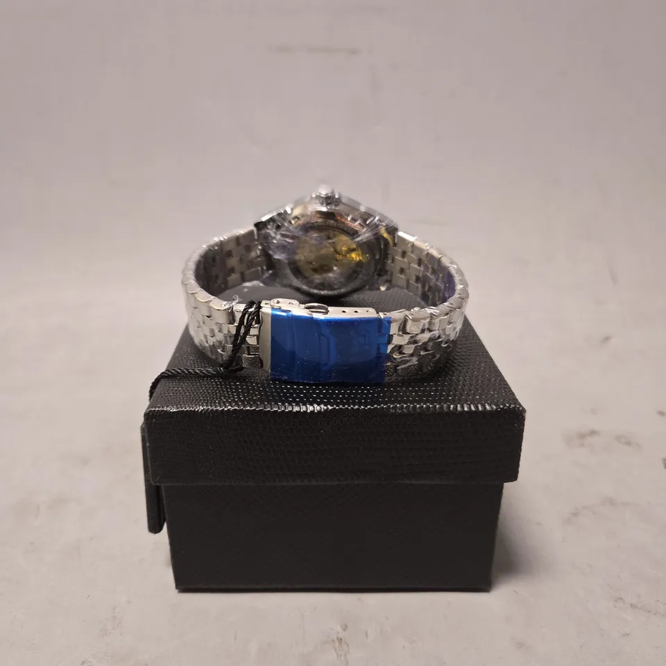 BOXED GLOBENFELD FRAMEWORK WATCH IN AUTOMATIC STEEL