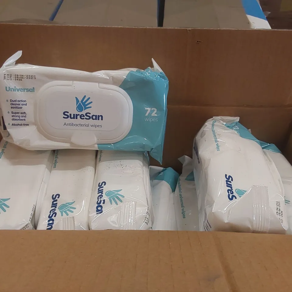 PALLET CONTAINING APPROXIMATELY 32x BOXES OF 24x 72PCS SURESAN ANTIBACTERIAL WIPES
