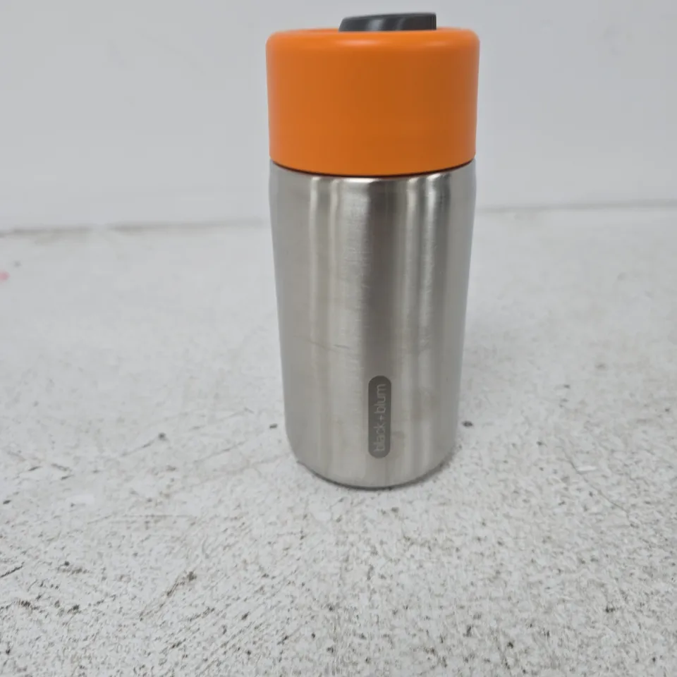 BLACK+BLUM INSULATED TRAVEL CUP – STAINLESS STEEL WITH ORANGE LID