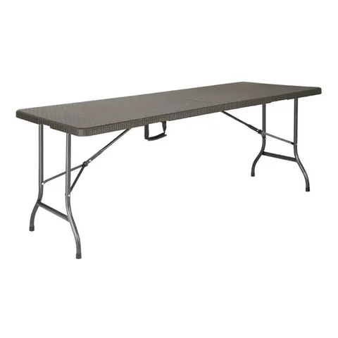 BOXED BOLERO RATTAN RECTANGULAR CENTRE FOLDING TABLE BROWN 6FT