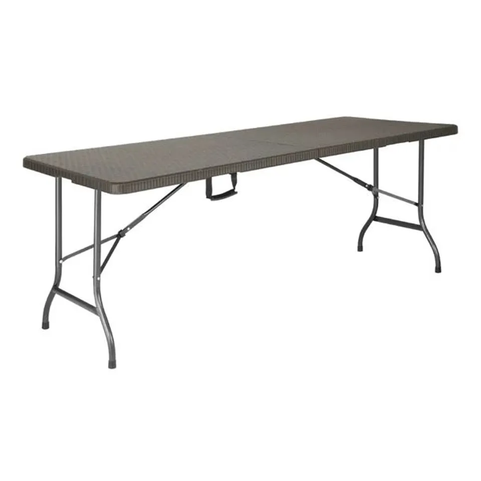 BOXED BOLERO RATTAN RECTANGULAR CENTRE FOLDING TABLE BROWN 6FT