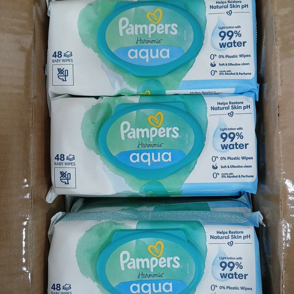 9 X PACKS OF PAMPERS HARMONIE AQUA WIPES 