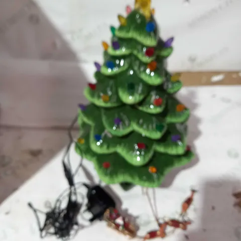 SANTA SLEIGH PRE-LIT CIRCLING CHARACTER NOSTALGIC TREE
