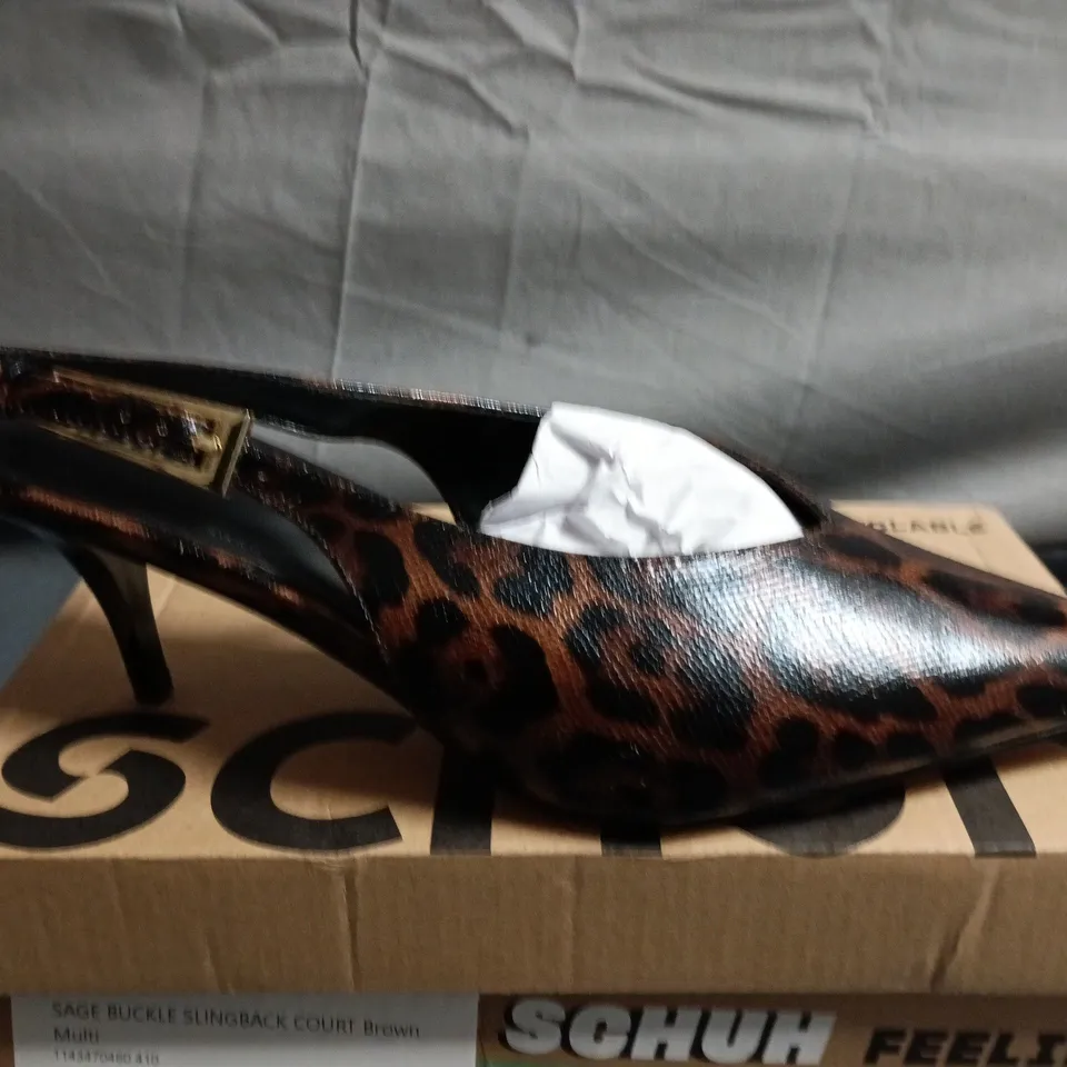 BOXED PAIR OFSCHUH SAGE BUCKLE SLINGBACK COURT SHOES – UK SIZE 8