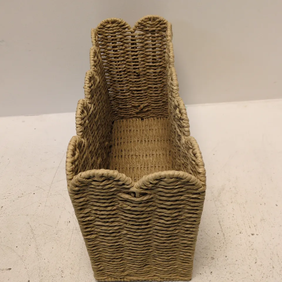 WOVEN STORAGE BASKET / MAGAZINE HOLDER, NATURAL FIBRE