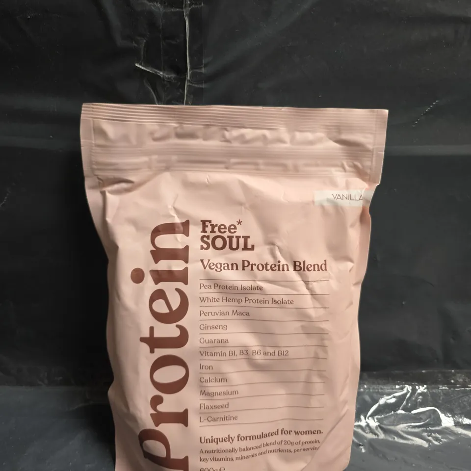 FREE SOUL VEGAN PROTEIN BLEND – VANILLA, 600G