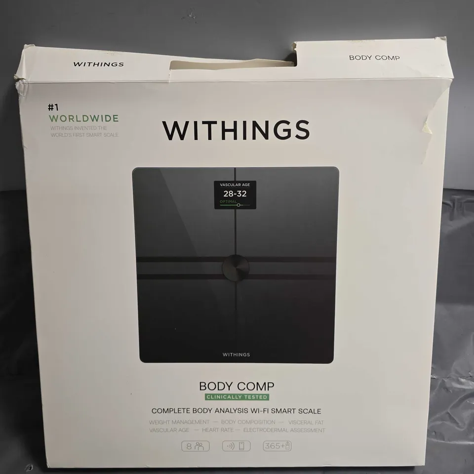 BOXED WITHINGS BODY COMP COMPLETE BODY ANALYSIS WI-FI SMART SCALE